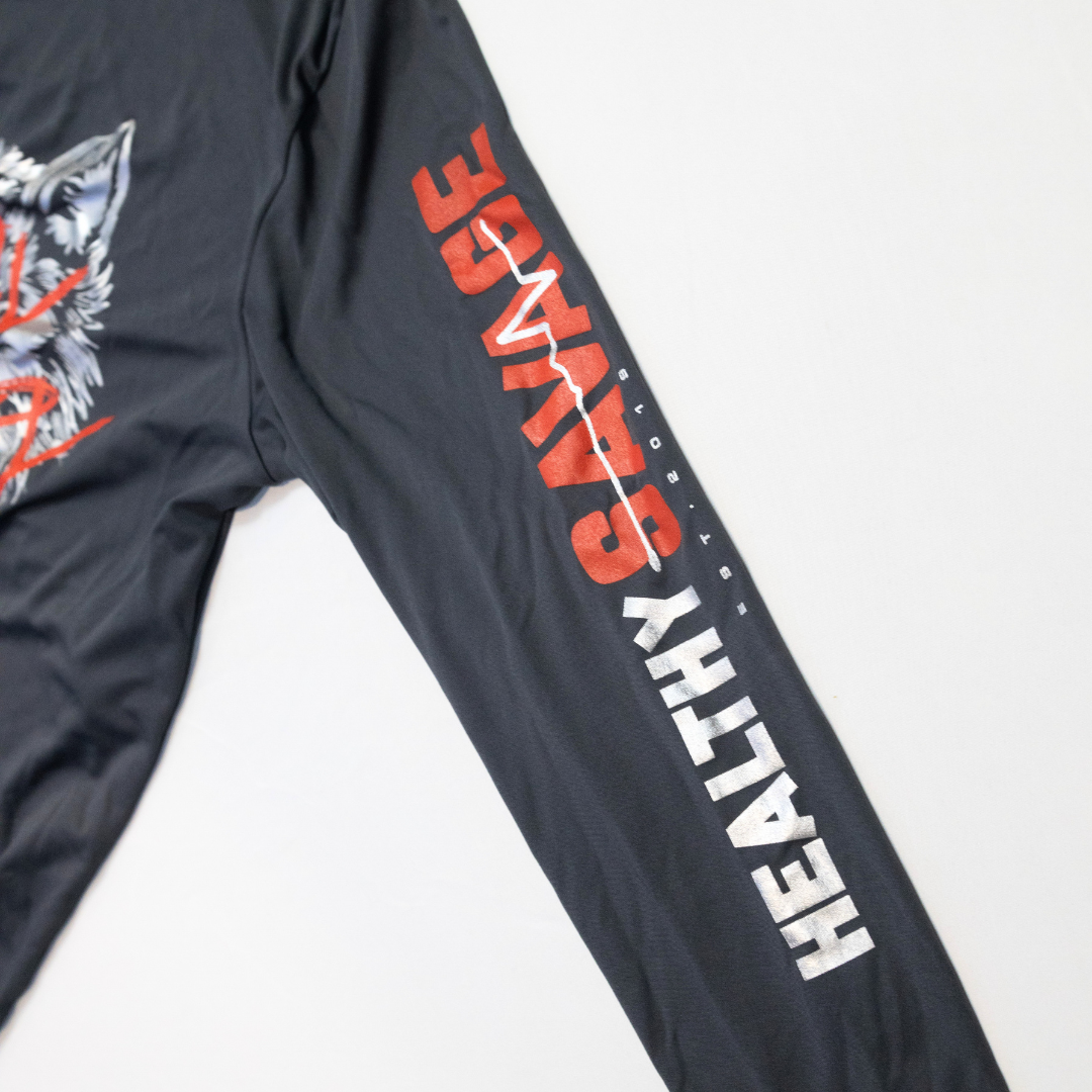 Stay Hungry Long Sleeve Shirt - Grey & Red