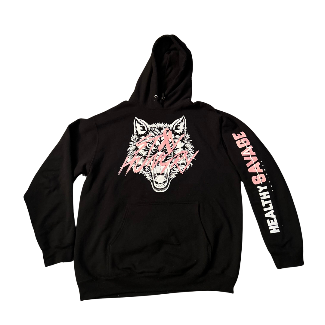 Stay Hungry Hoodie Black Red Healthy Savage Fitness